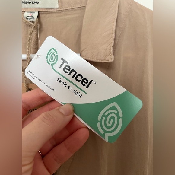 Thread and supply tencel button down midi dress belted - Picture 5 of 12